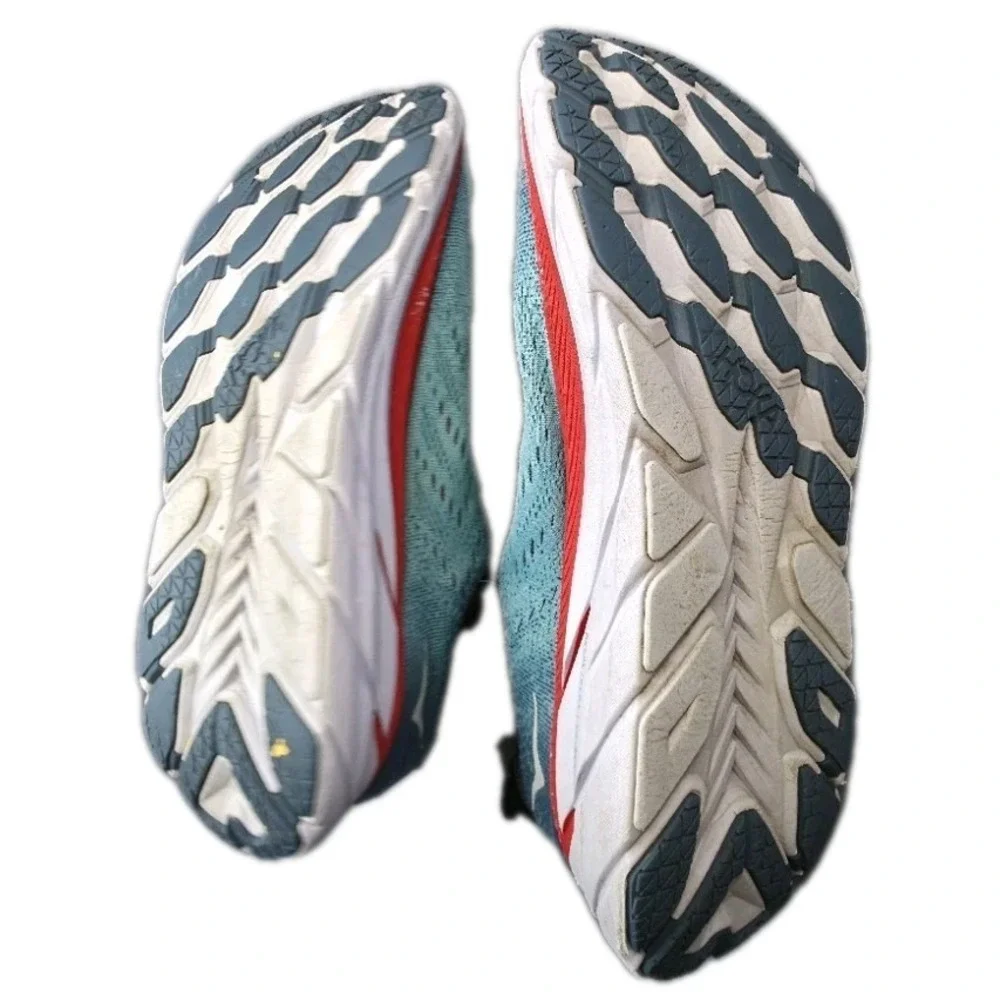 Hoka One One Clifton 8 Mens 12.2E 1121374 RTAR Blue Red Running Shoes Sneaker